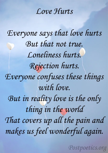 love hurts poems for him