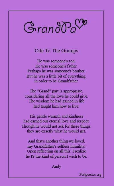 Poems about grandpa