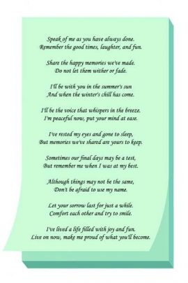 4 Best Remember Me Funeral Poems - Grief And Sympathy