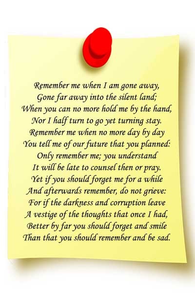 remember me poems for loved ones