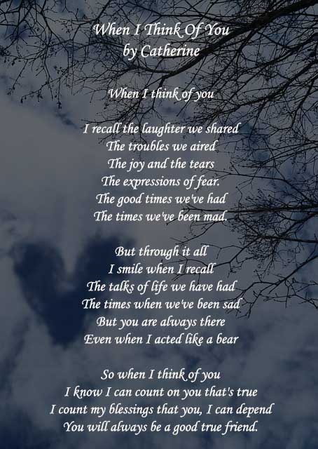 thinking of you poems for friend