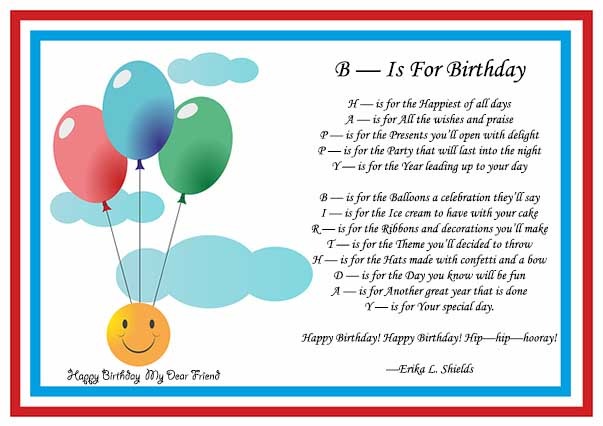 Birthday Poems for best friends