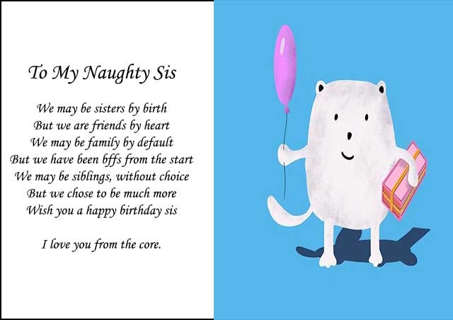 Funny birthday poems for sister
