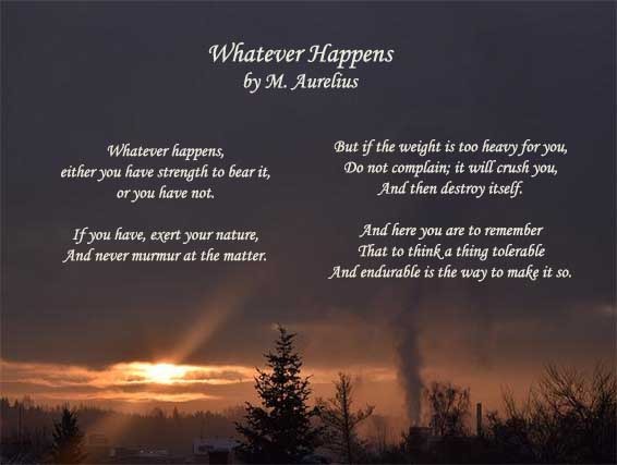 what ever happens poem