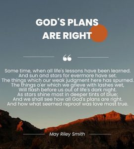 God Has A Plan Poem