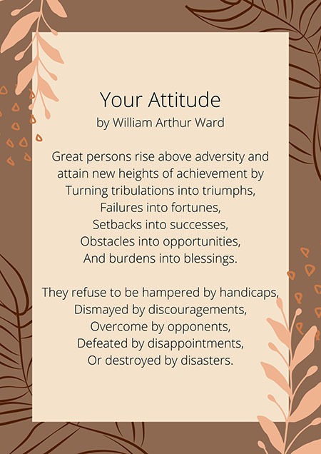 Famous Attitude Poems About Positive Thinking