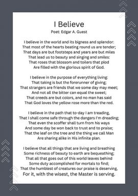 I Believe in God Poems