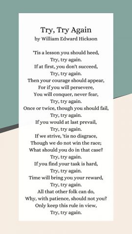 5 Poems About Keep Trying If You Don't Succeed